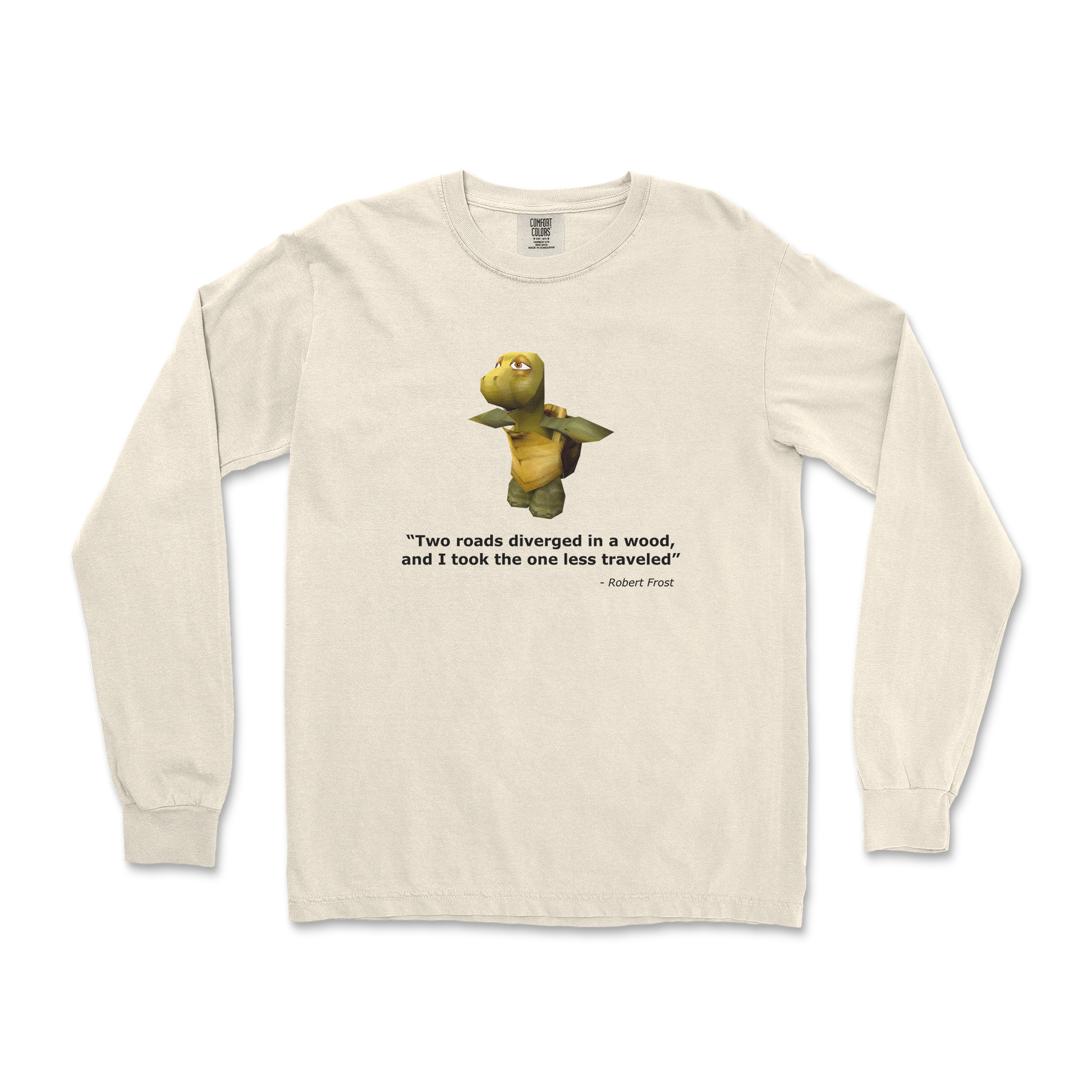 Comfort Colors Long Sleeve Robert Frost Quote in Ivory