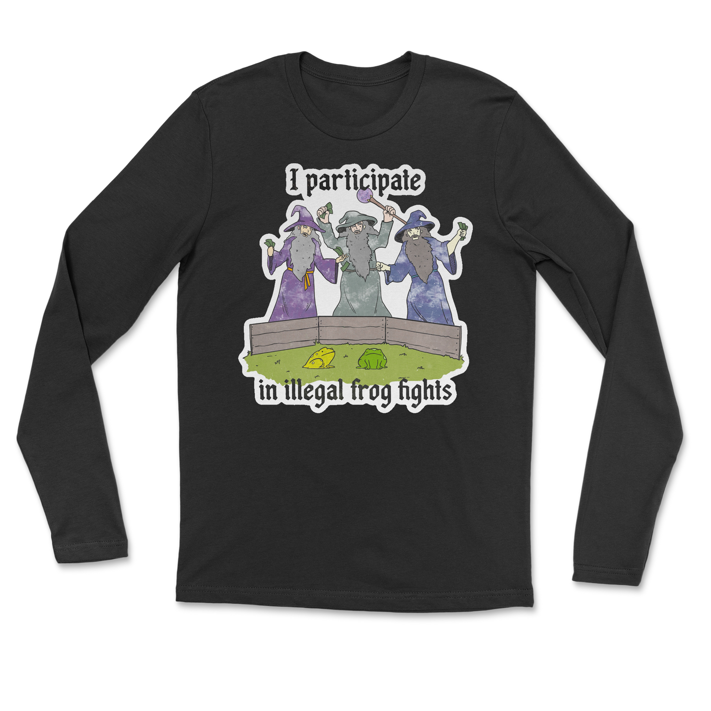 The Nice Shirt Long Sleeve Wizard Activities  in Black