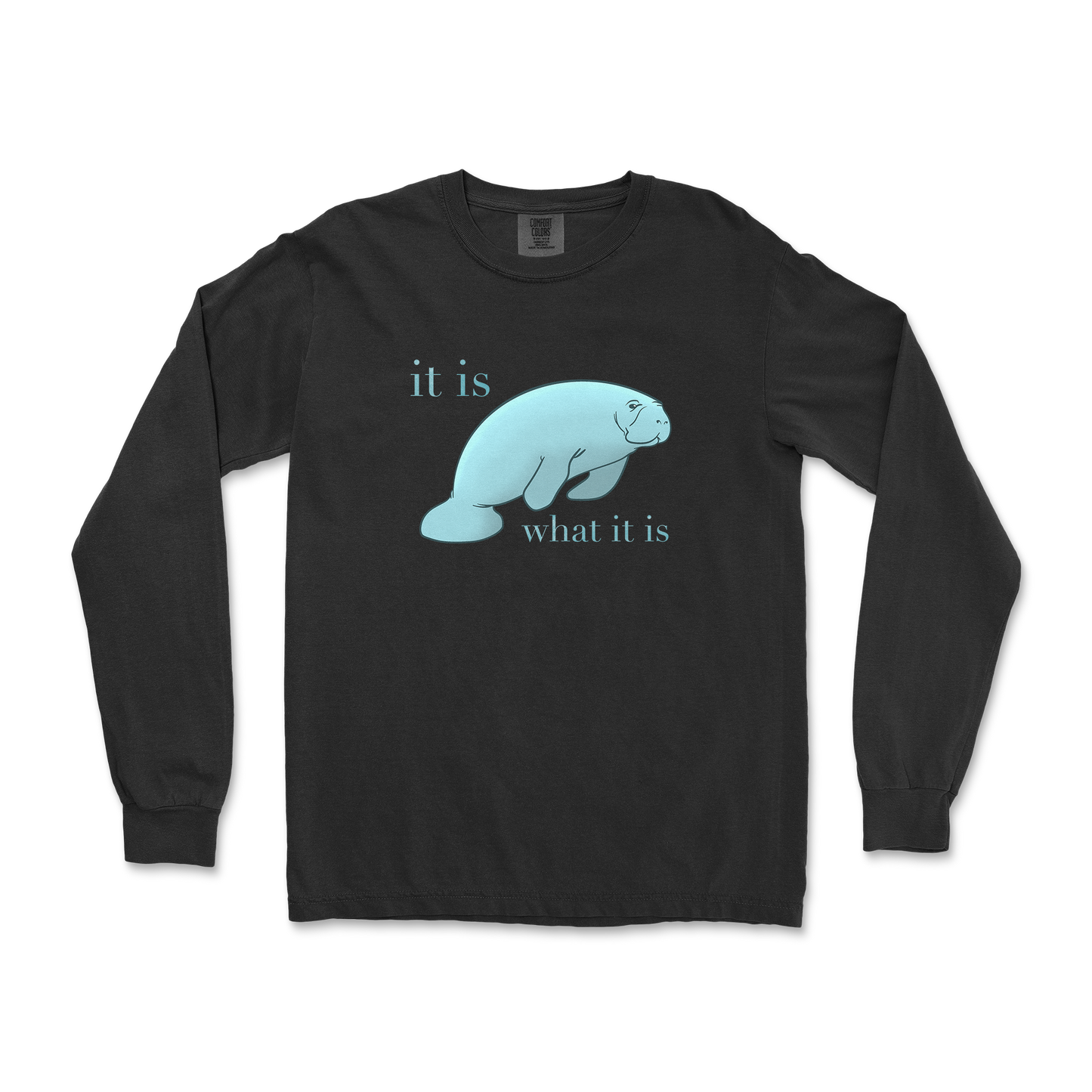 Comfort Colors Long Sleeve Manatee in Black