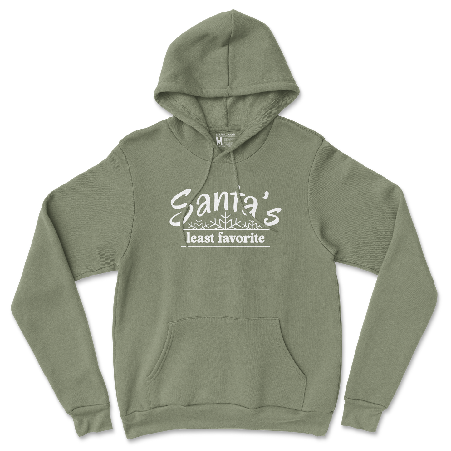 Gildan SoftStyle Hoodie Santa's Least Favorite  in Military-Green