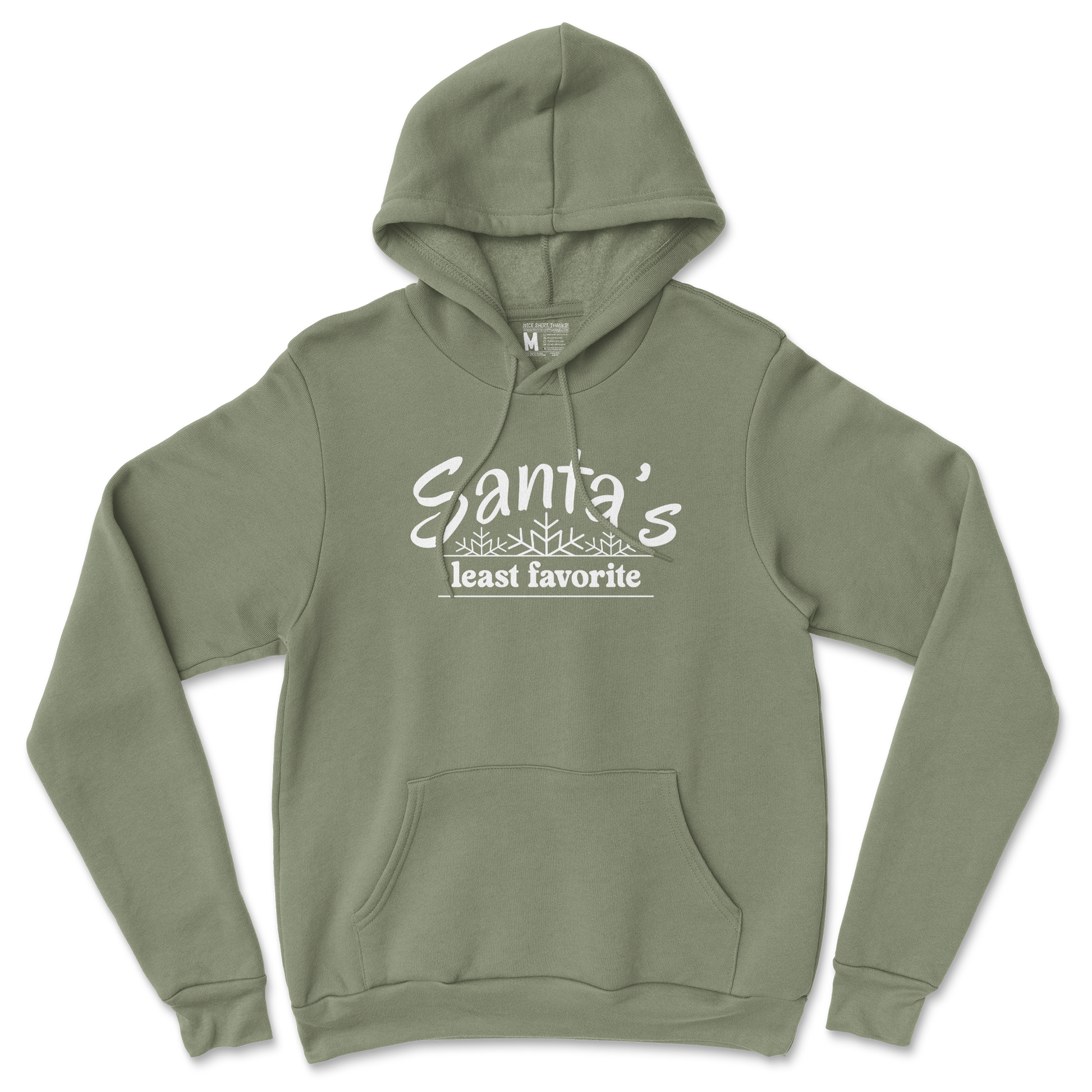 Gildan SoftStyle Hoodie Santa's Least Favorite  in Military-Green