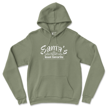 Gildan SoftStyle Hoodie Santa's Least Favorite  in Military-Green