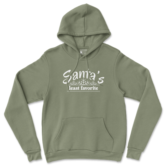 Gildan SoftStyle Hoodie Santa's Least Favorite  in Military-Green