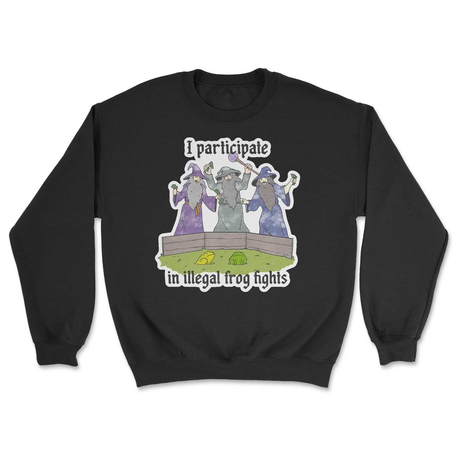 The Nice Shirt Crew Neck Wizard Activities  in Black