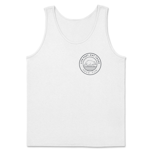 Heavy Blend Tank Top Raccoon Logo  in White