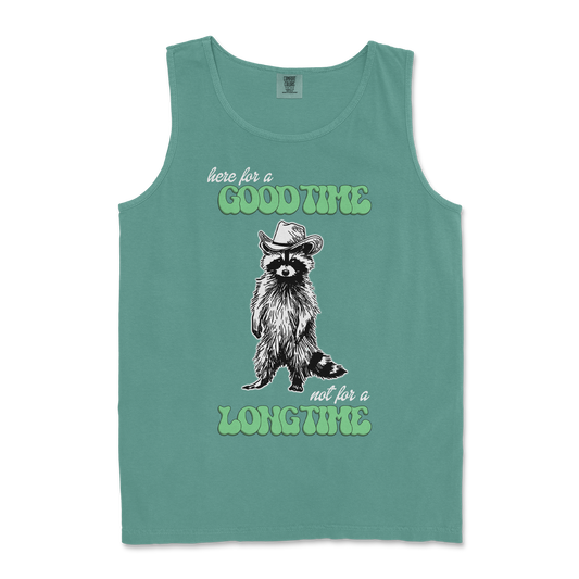 Comfort Colors Tank Top Here For A Good Time  in Light-Green