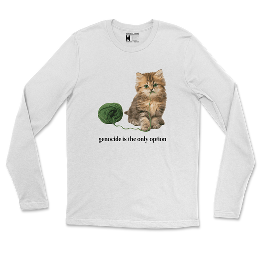 Gildan SoftStyle Long Sleeve Genocide Kitty  in White