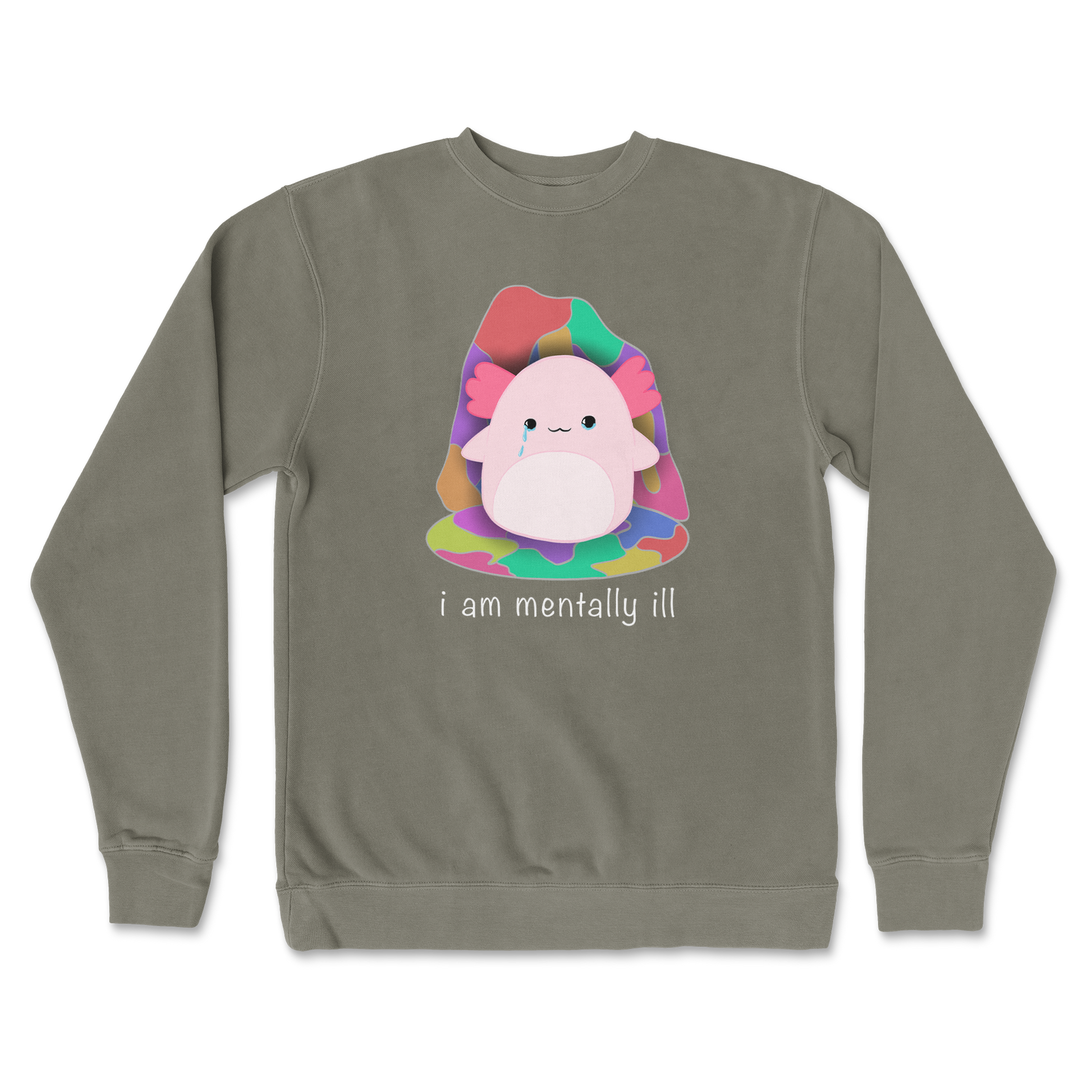 Independent Clothing Co. Crew Neck Mentally Ill and Squishy in Army