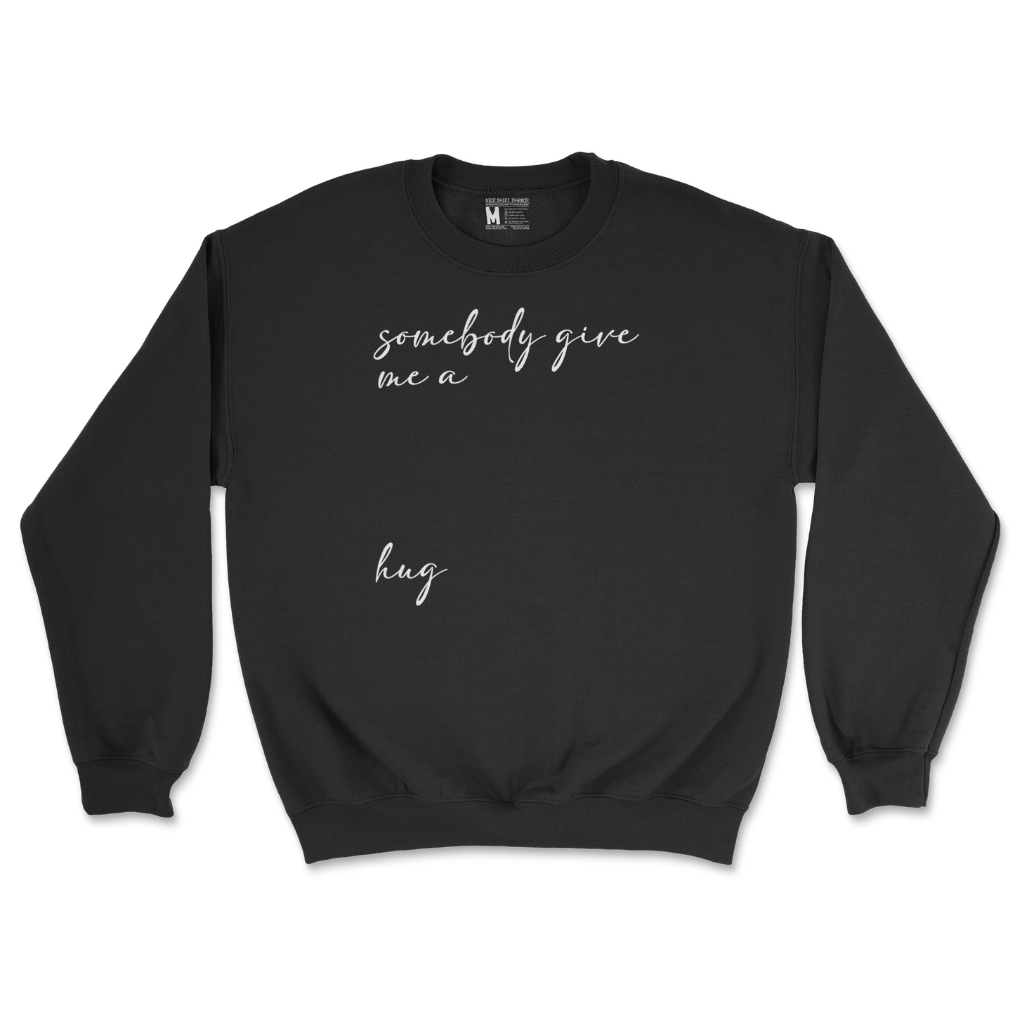 Gildan SoftStyle Crew Neck Hug Me in Black