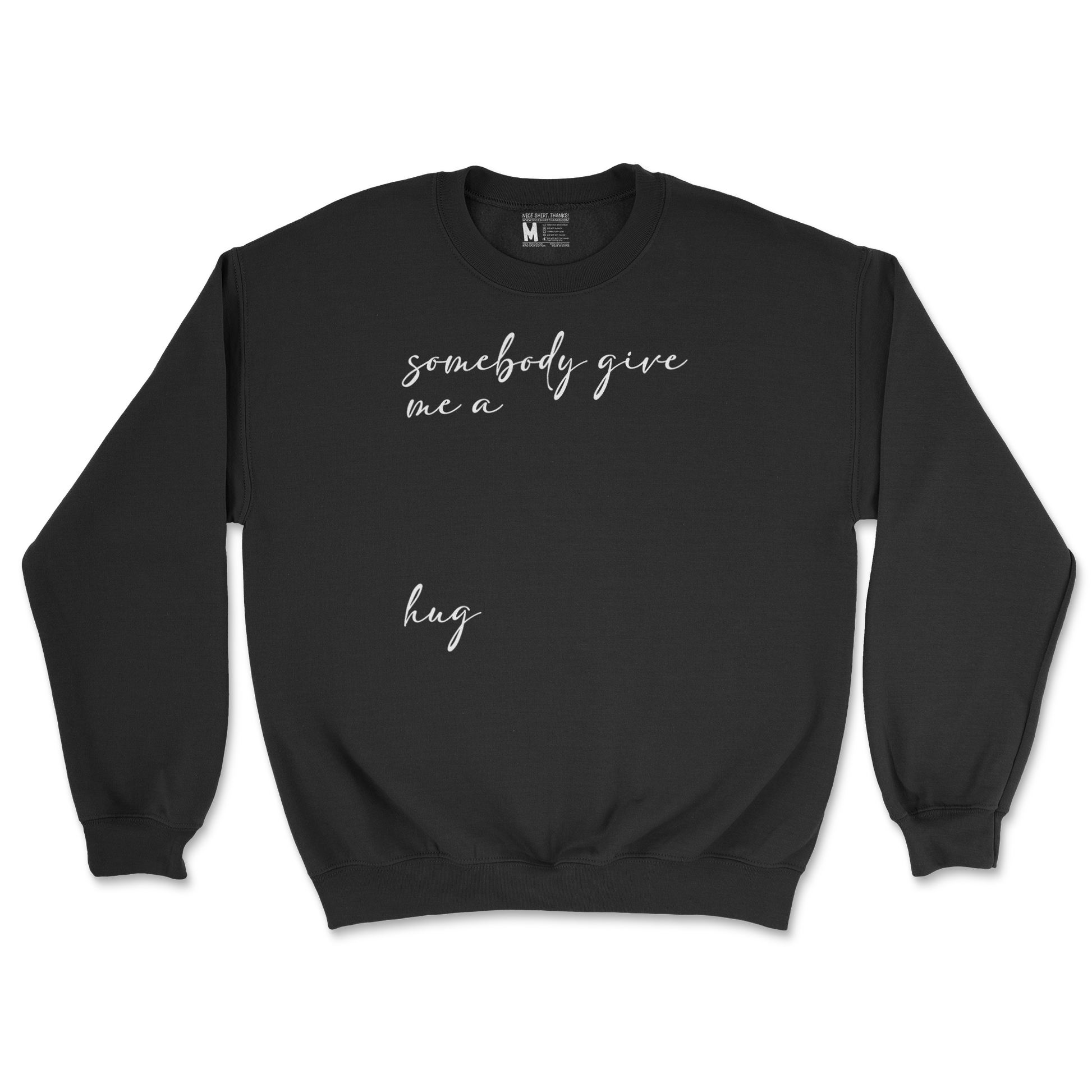 Gildan SoftStyle Crew Neck Hug Me in Black