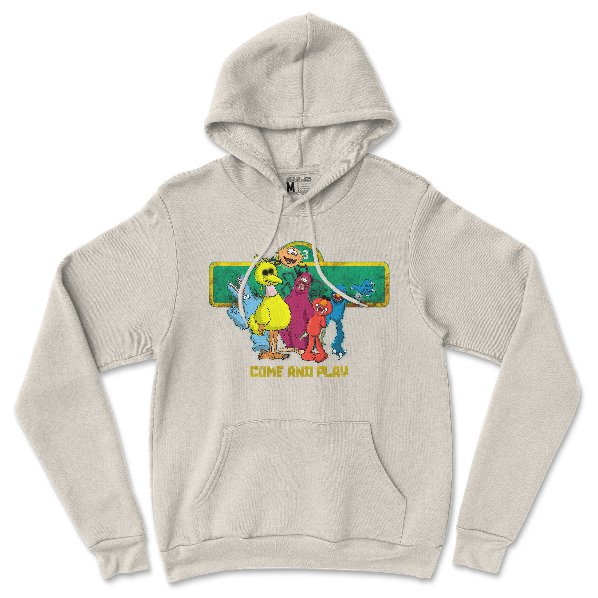 Gildan SoftStyle Hoodie Cursed Sesame Street in Sand