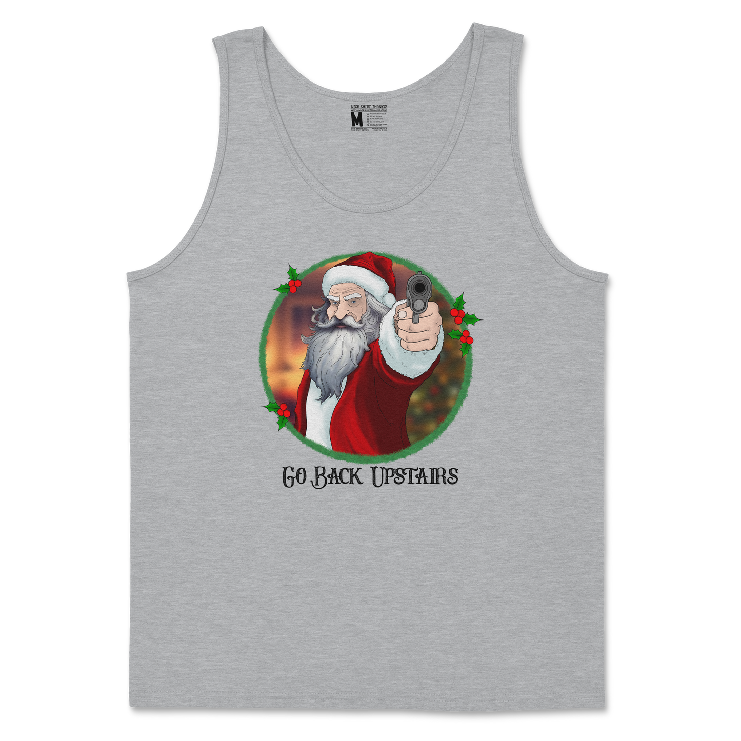 Gildan SoftStyle Tank Top Angry Santa  in Sport-Grey