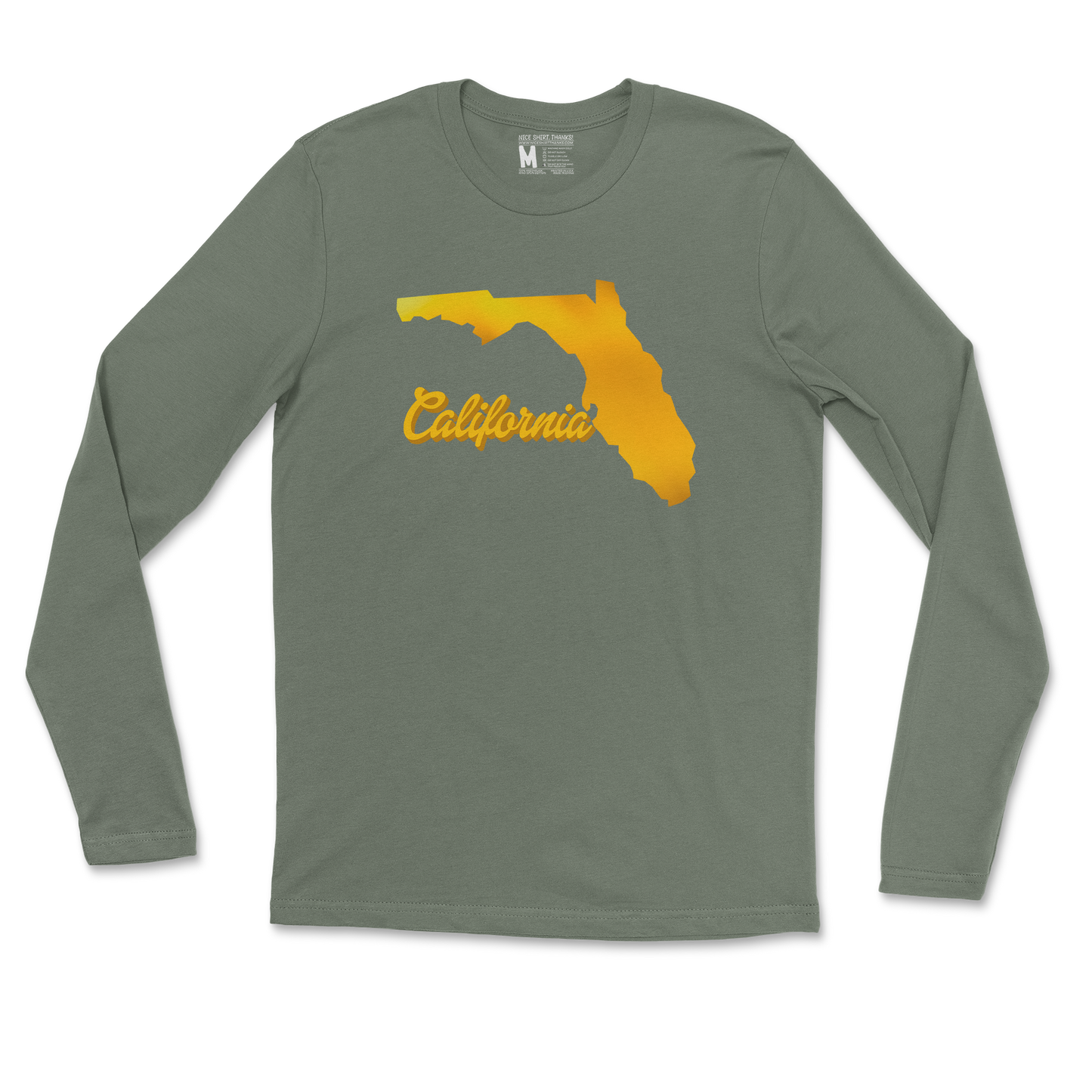 Gildan SoftStyle Long Sleeve California in Military Green