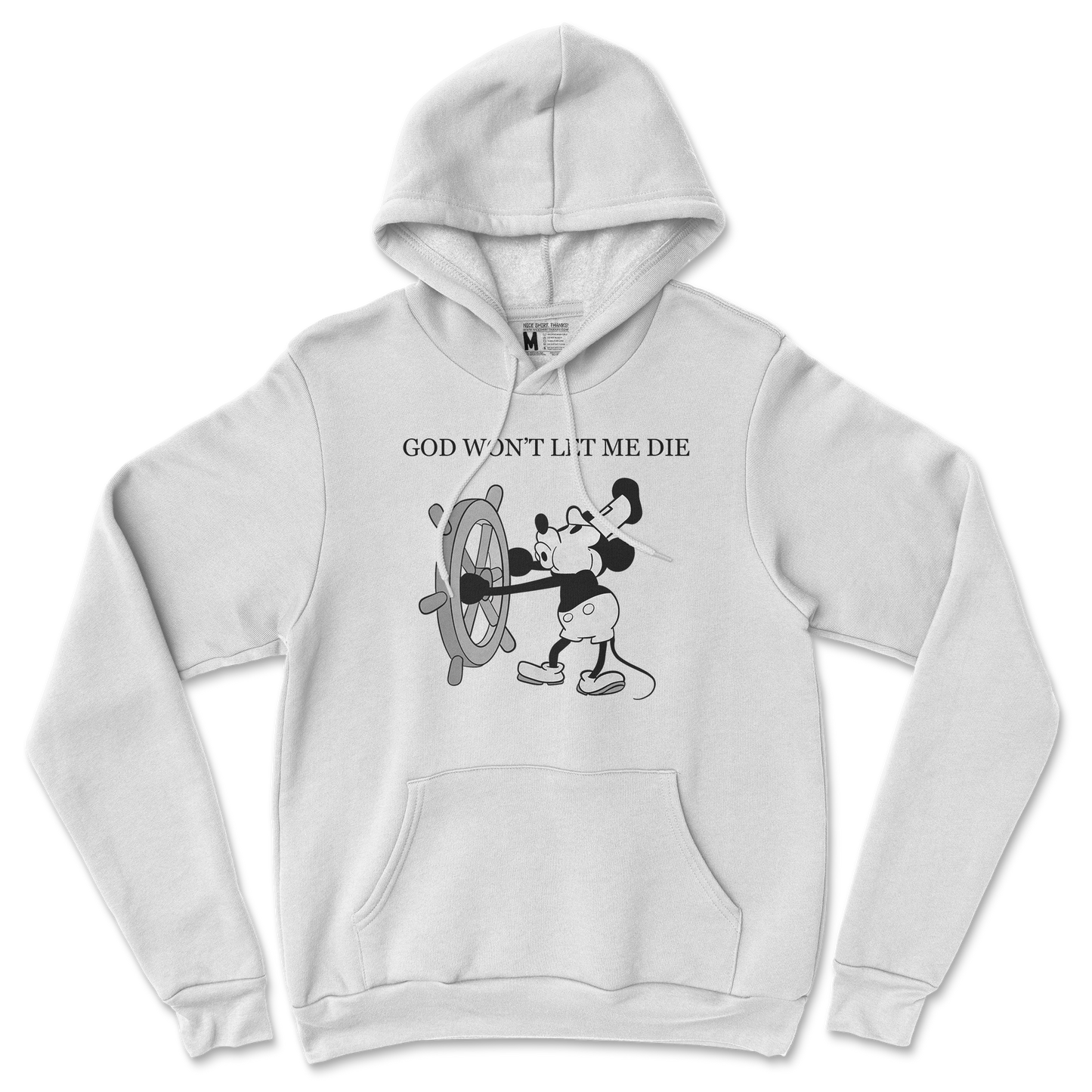 Gildan SoftStyle Hoodie God Wont Let Me Die in White