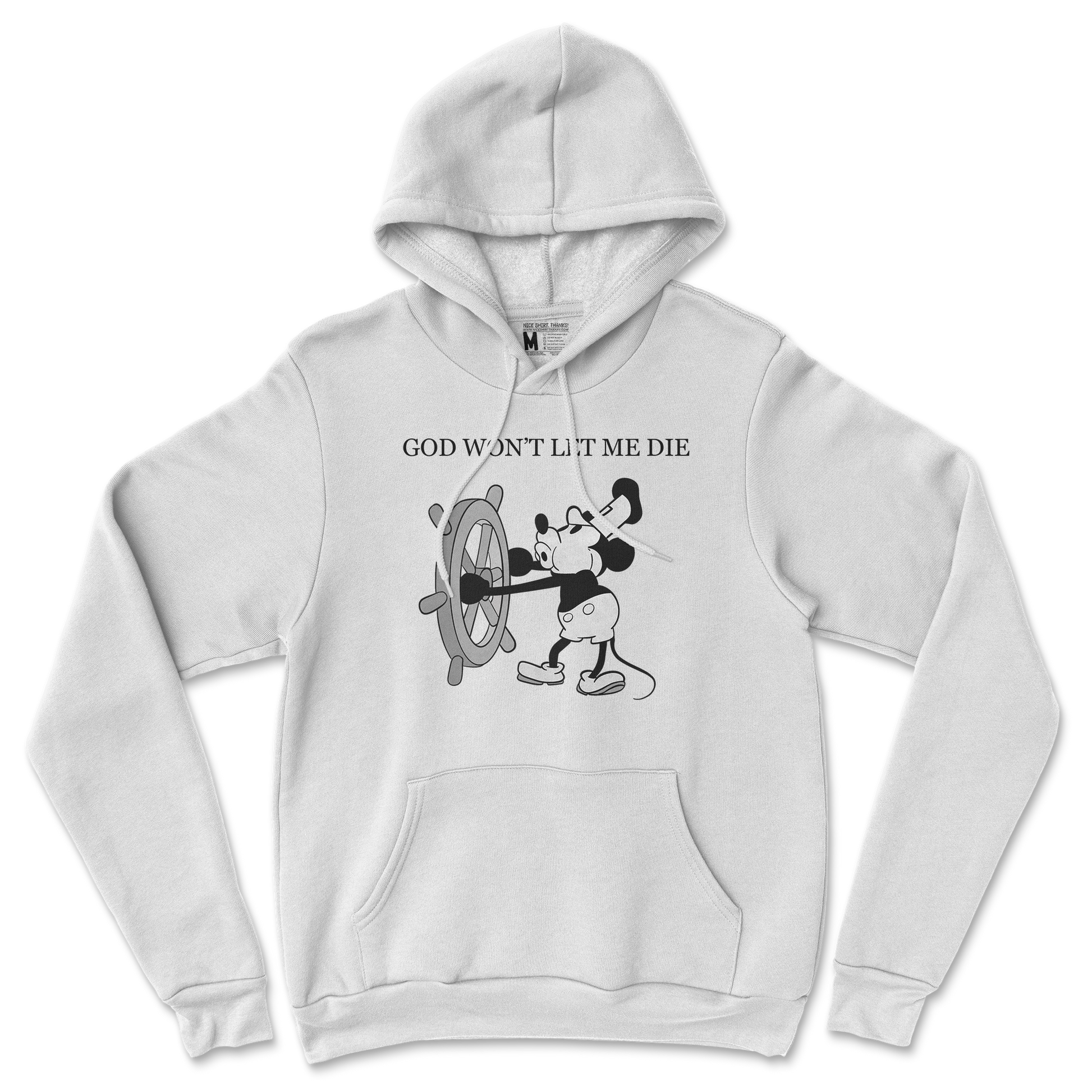 Gildan SoftStyle Hoodie God Wont Let Me Die in White