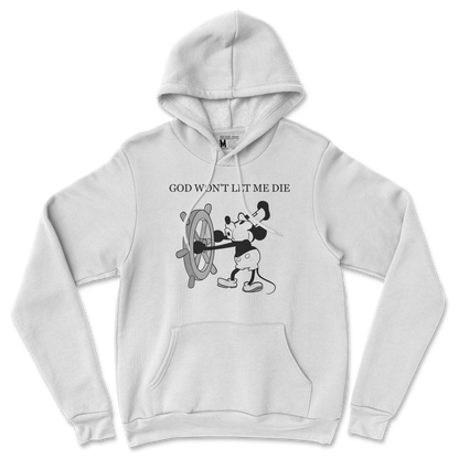 Gildan SoftStyle Hoodie God Wont Let Me Die in White