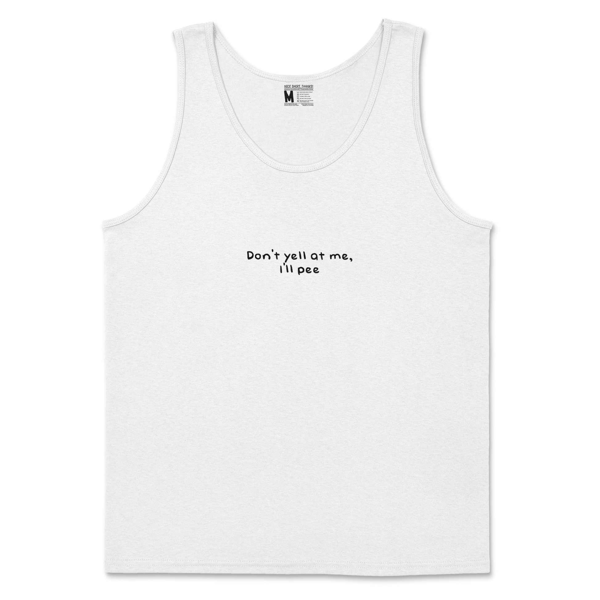 Gildan SoftStyle Tank Top Dont Yell in White