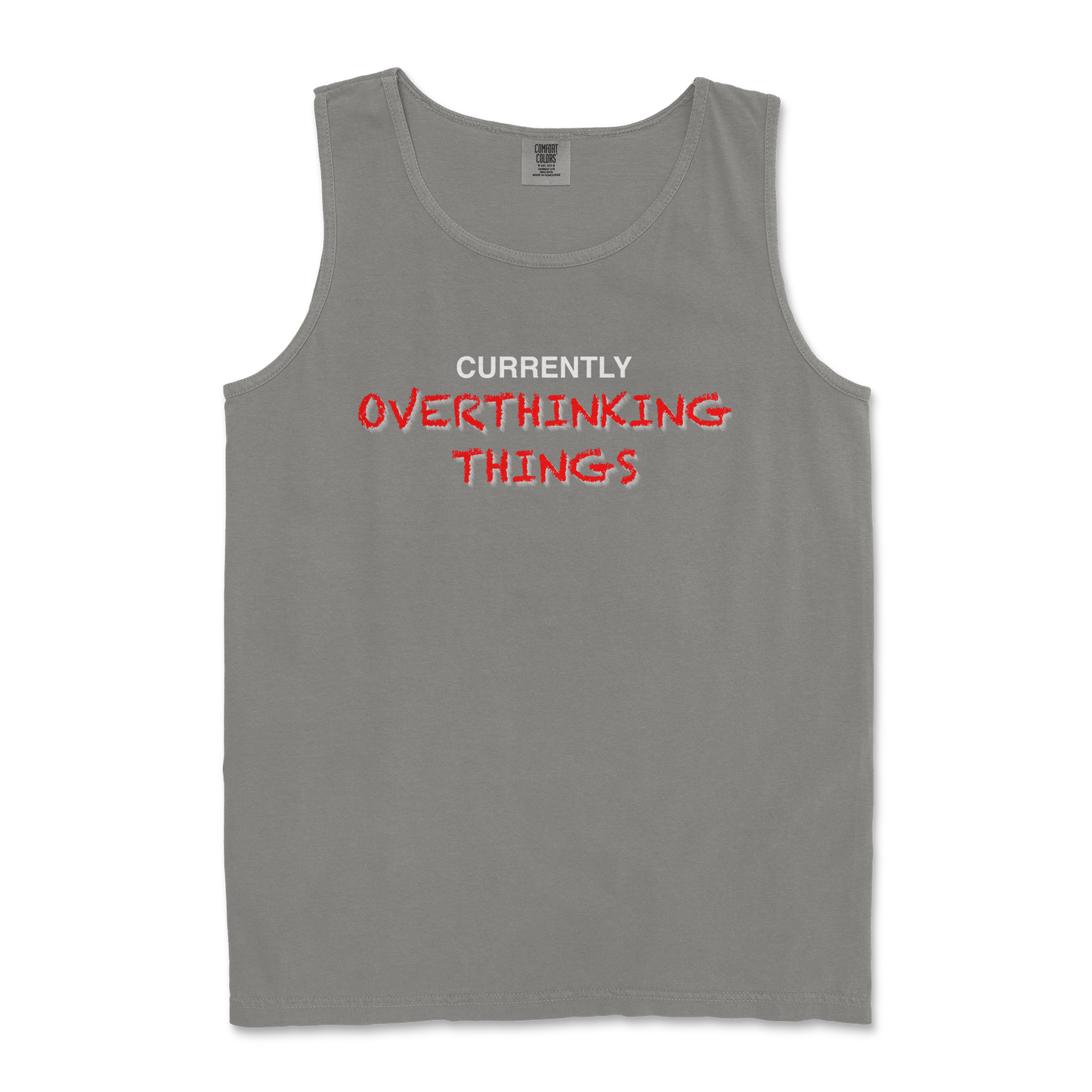 Comfort Colors Tank Top For Our Lil Overthinker in Grey