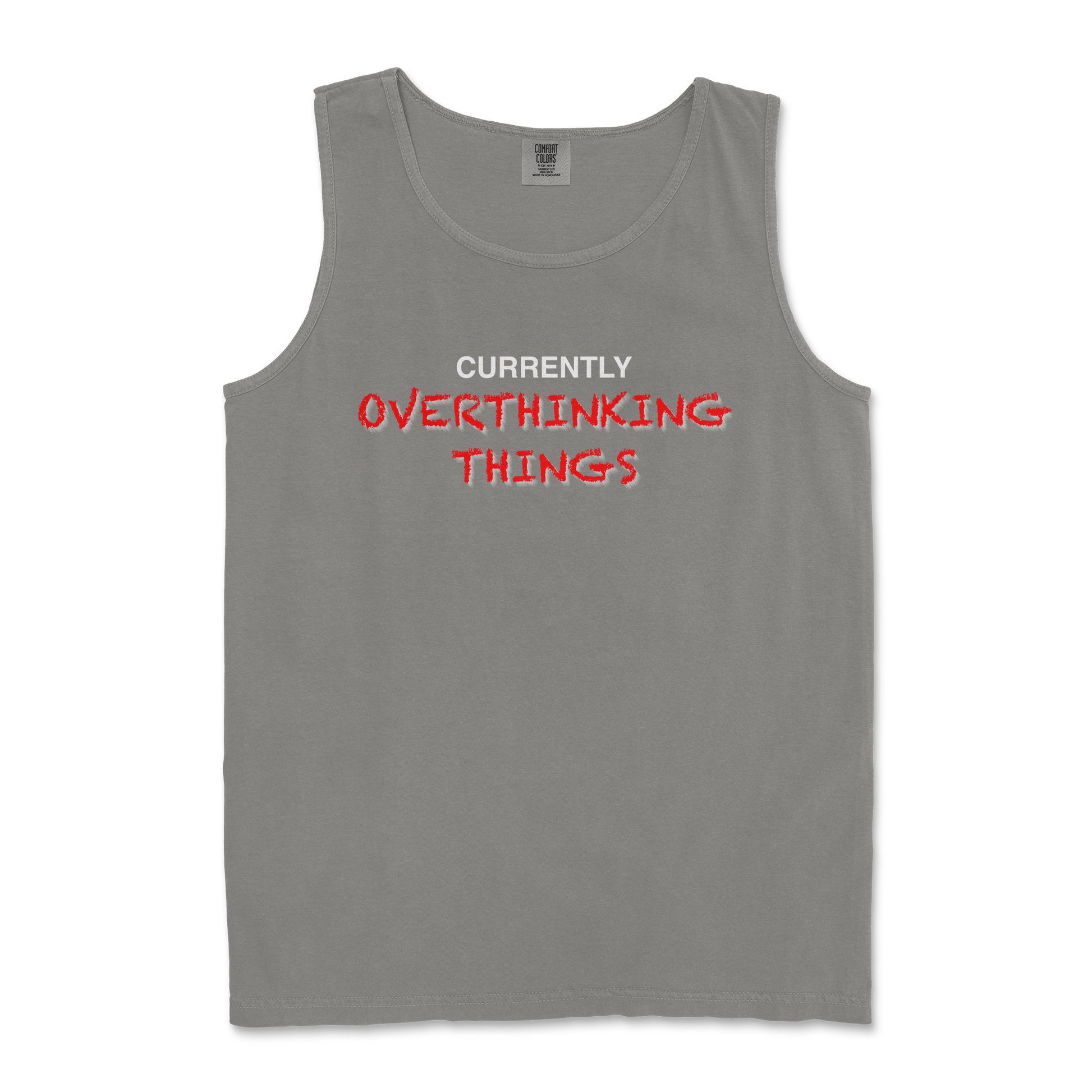 Comfort Colors Tank Top For Our Lil Overthinker in Grey