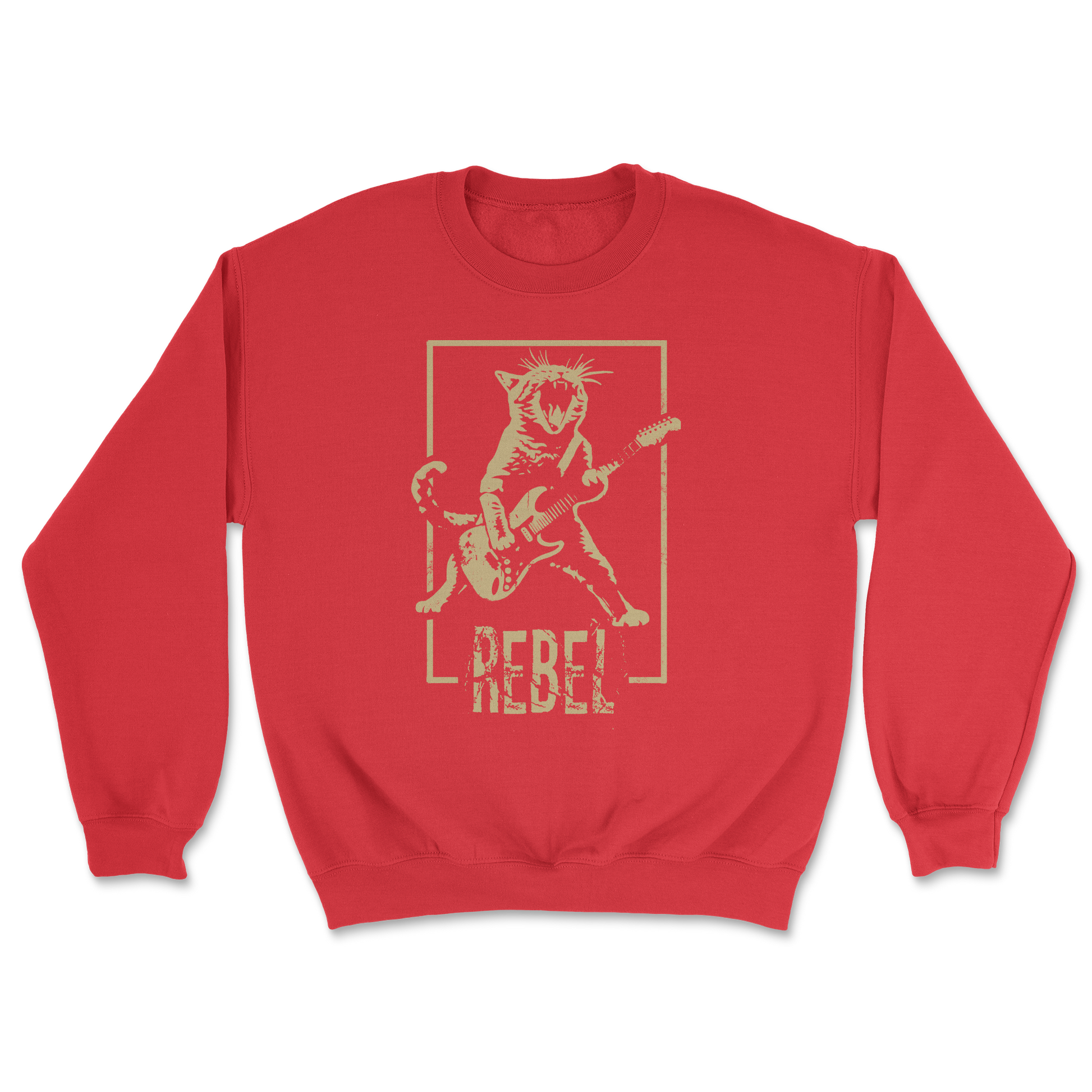 Heavy Blend Crew Neck Rebel Kitty in Red