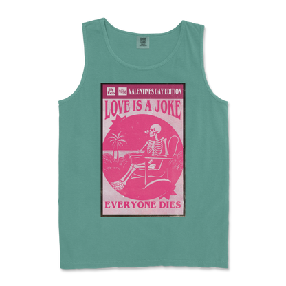 Comfort Colors Tank Top Love Is A Joke in Light-Green