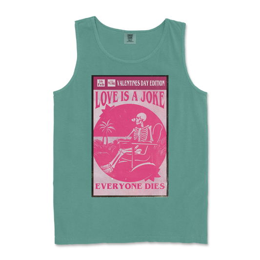 Comfort Colors Tank Top Love Is A Joke in Light-Green