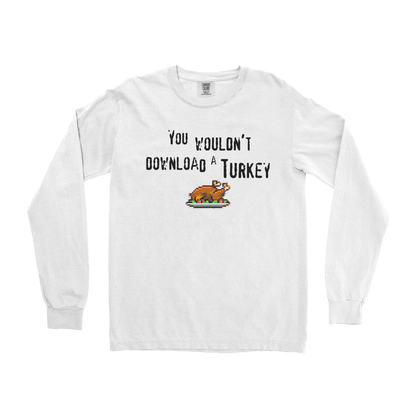 Comfort Colors Long Sleeve Downloadable Turkey  in White