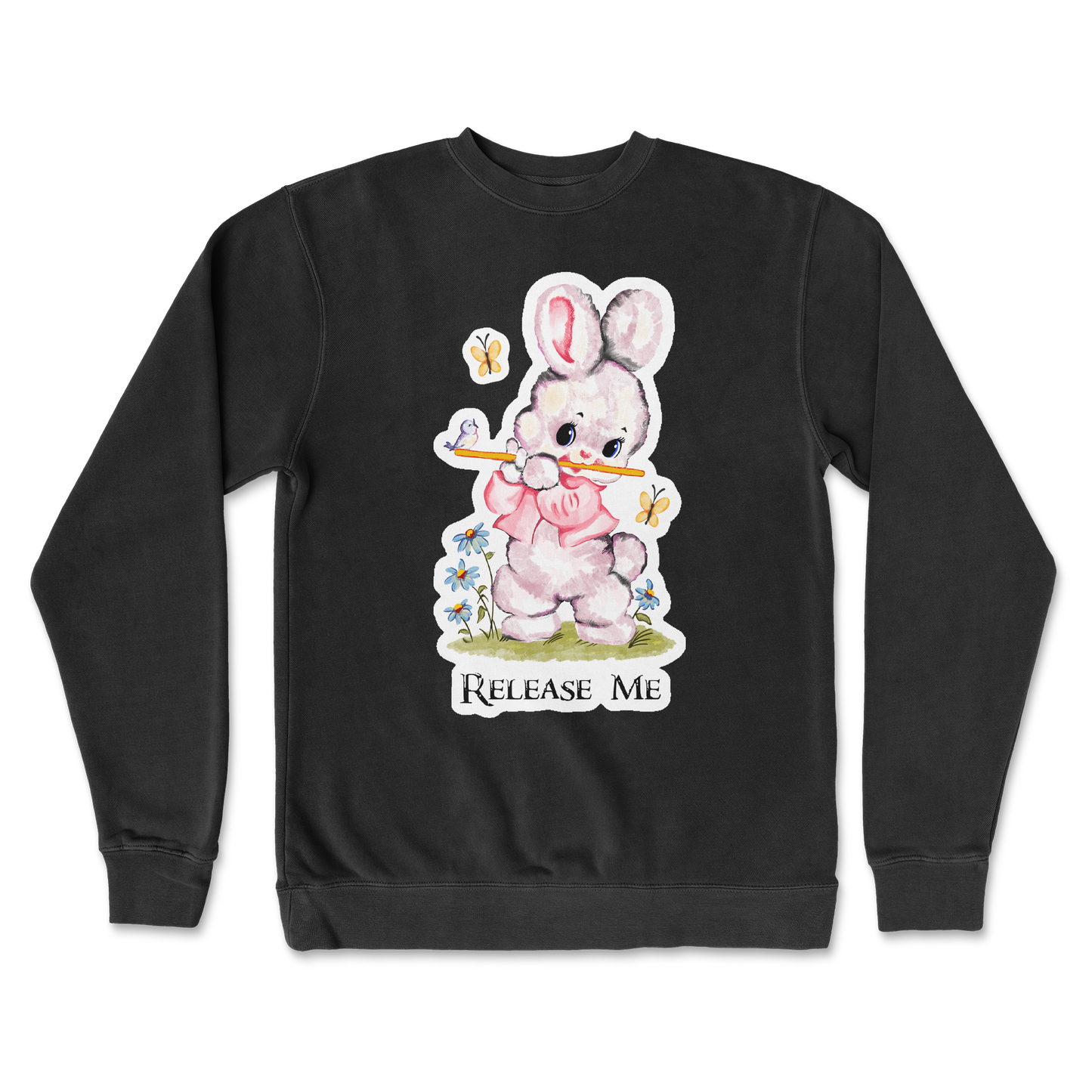 Independent Clothing Co. Crew Neck Cute Bunny in Black