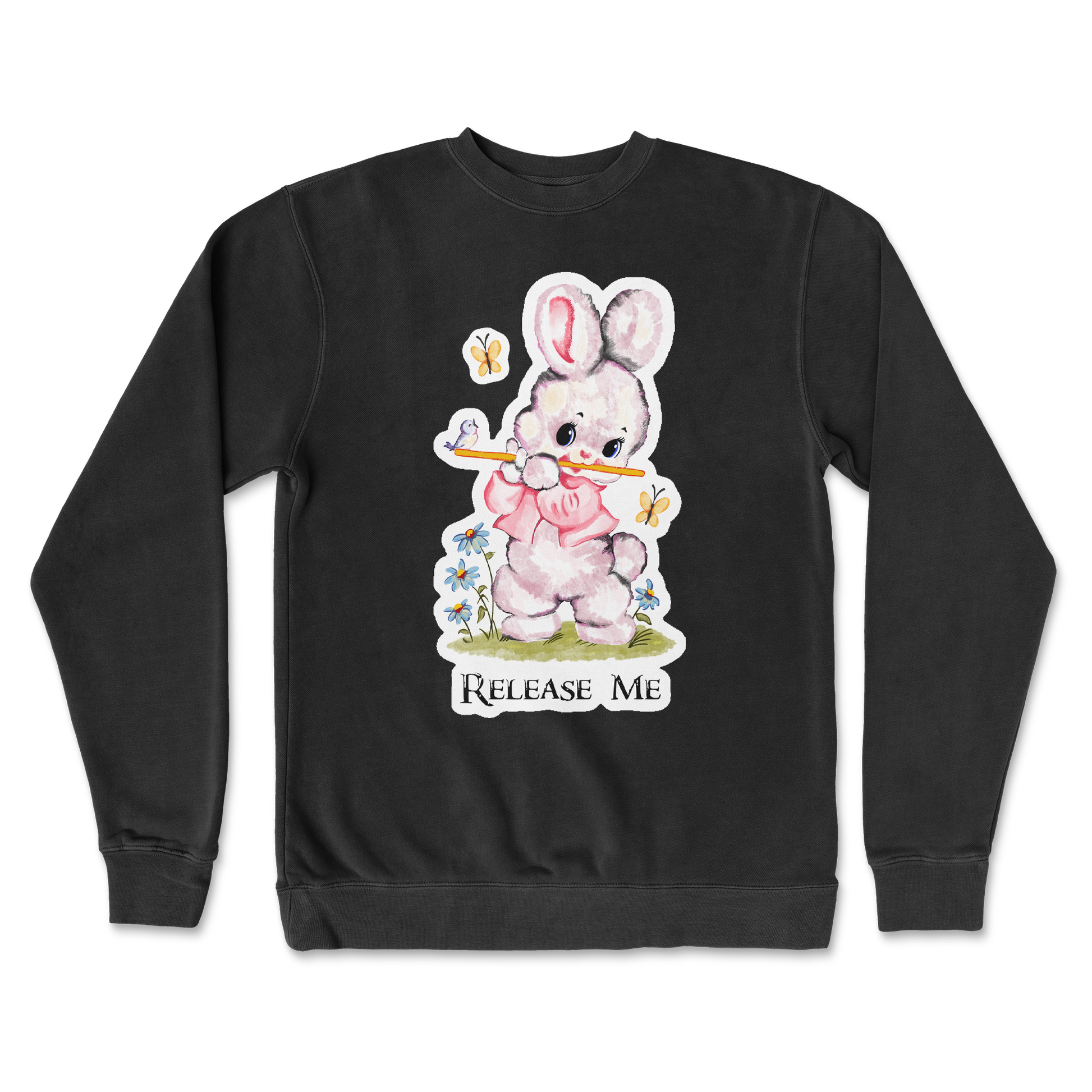 Independent Clothing Co. Crew Neck Cute Bunny in Black