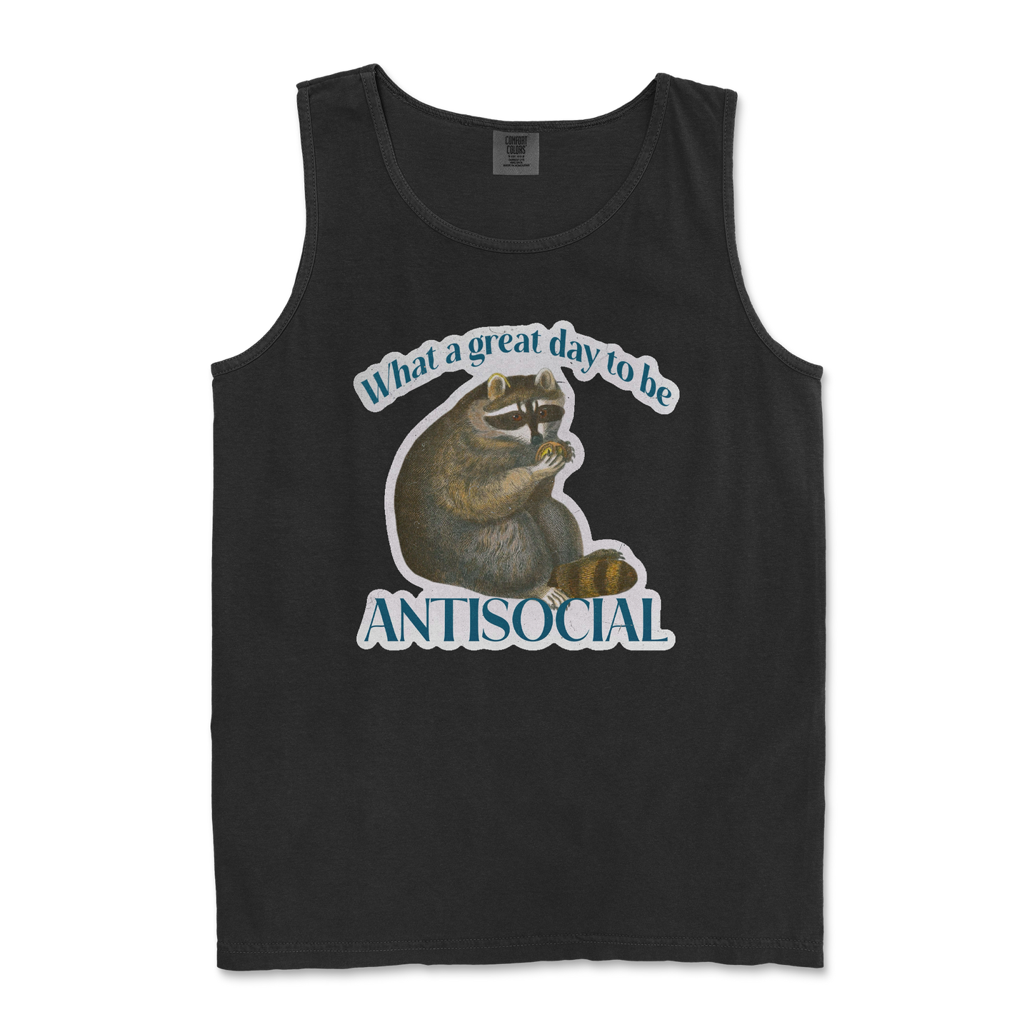 Comfort Colors Tank Top Antisocial in Black