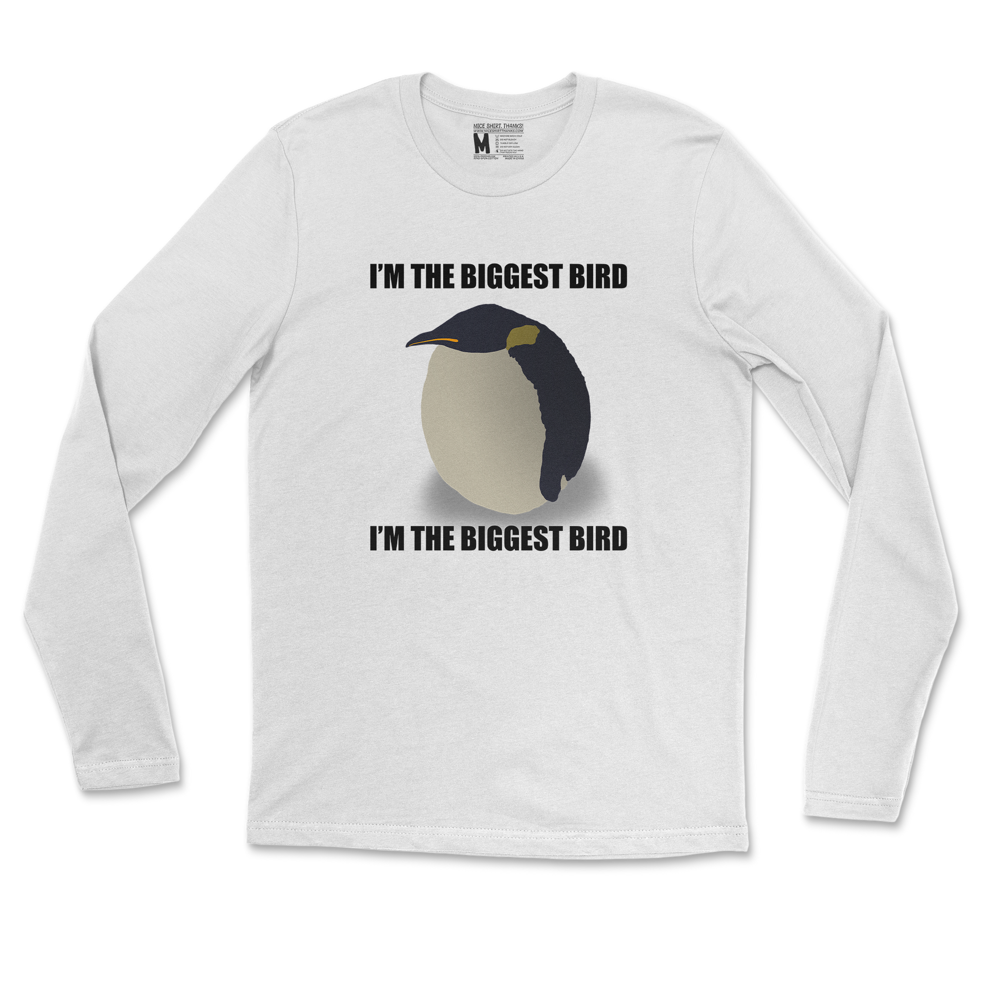 Gildan SoftStyle Long Sleeve I Am The Biggets Bird in White