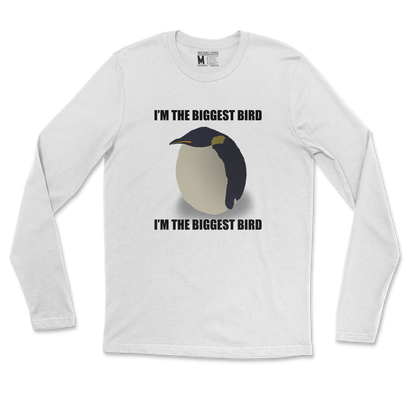 Gildan SoftStyle Long Sleeve I Am The Biggets Bird in White