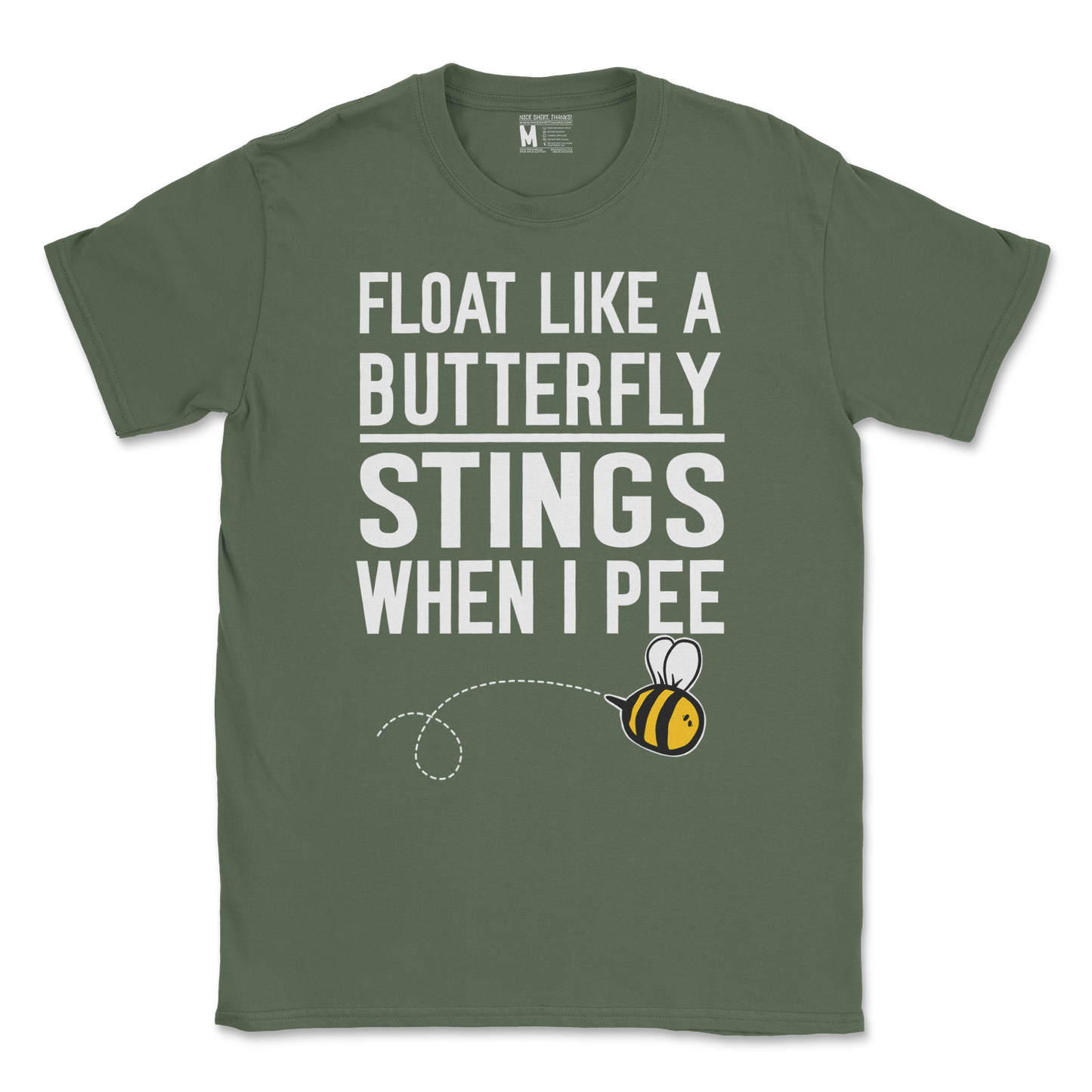 Gildan SoftStyle T-Shirt Stings When I Pee in Military Green