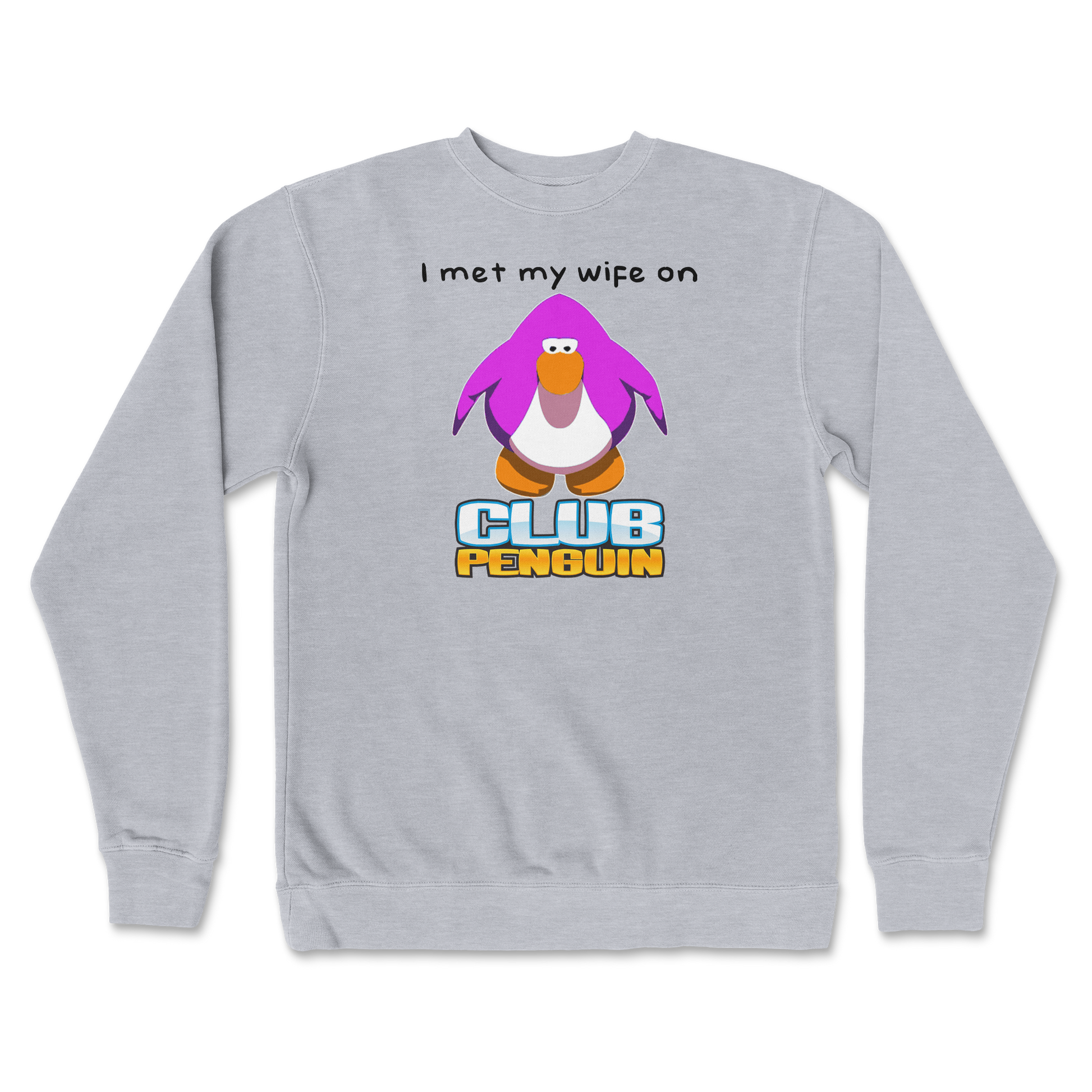 Independent Clothing Co. Crew Neck Club Penguin Wife  in Grey-Heather