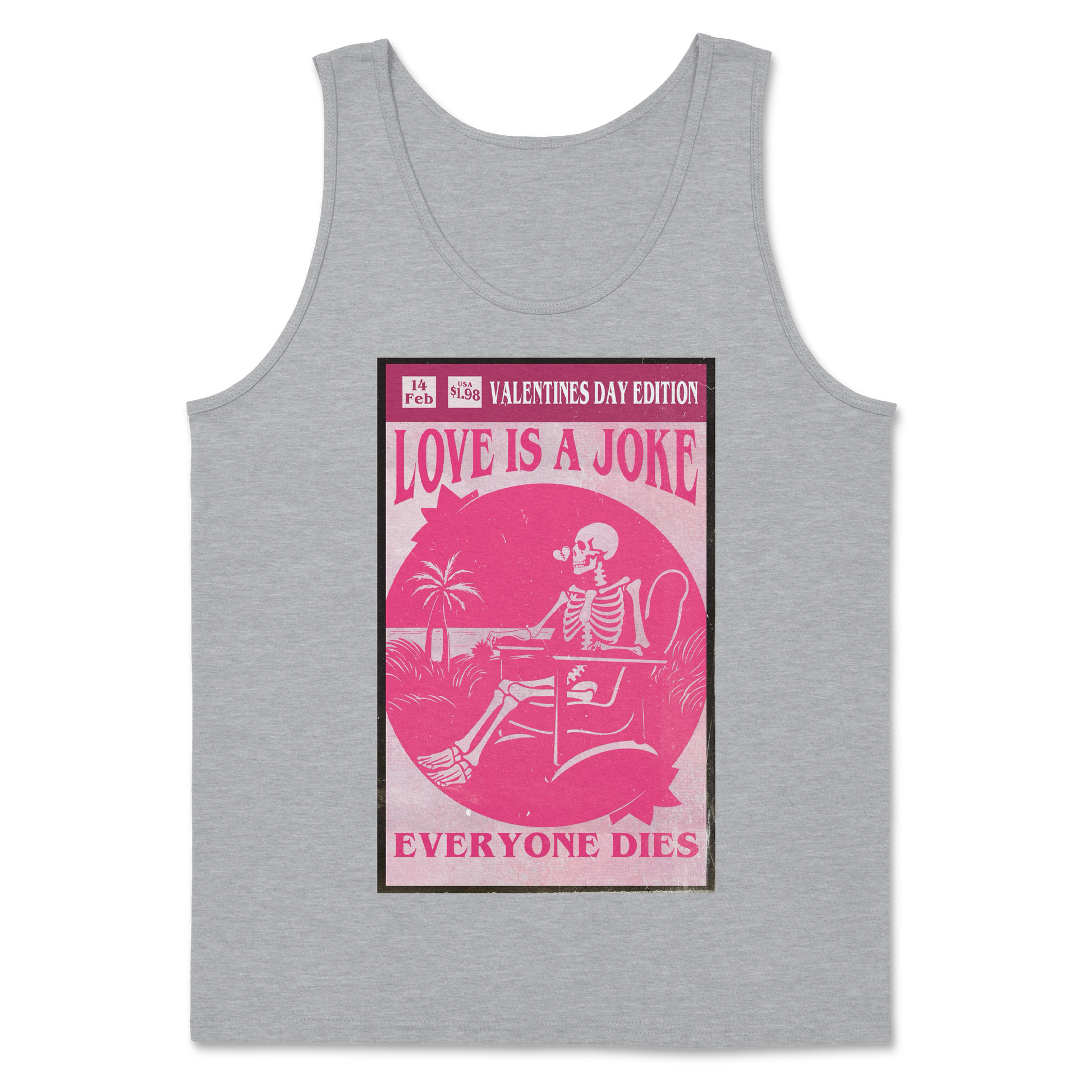 The Nice Shirt Tank Top Love Is A Joke in Sport-Grey