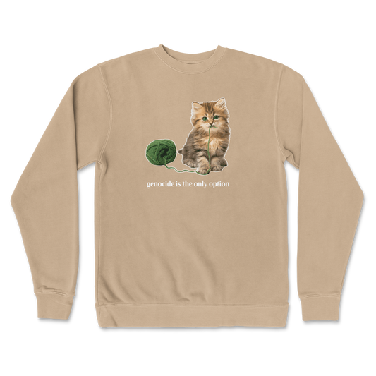 Independent Clothing Co. Crew Neck Genocide Kitty  in Sandstone