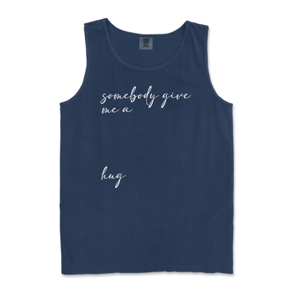 Comfort Colors Tank Top Hug Me in TrueNavy