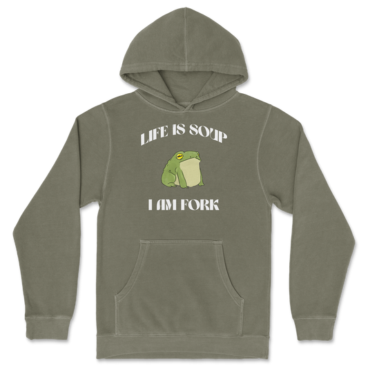 Independent Clothing Co. Hoodie I Am Fork  in Olive