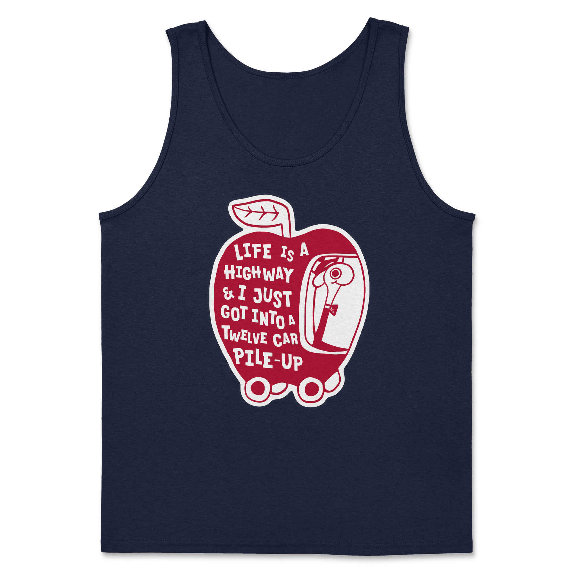 The Nice Shirt Tank Top Life Is A Highway  in Navy