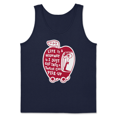 The Nice Shirt Tank Top Life Is A Highway  in Navy