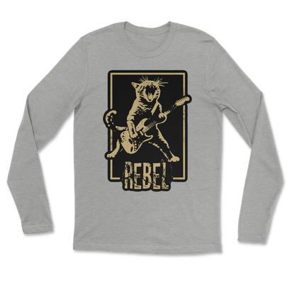 Heavy Blend Long Sleeve Rebel Kitty in Grey Heather