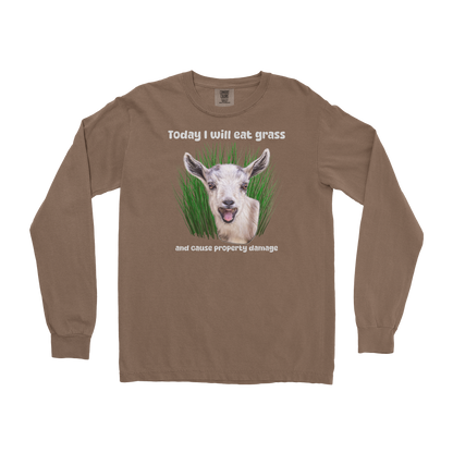 Comfort Colors Long Sleeve Crazy Goat  in Espresso