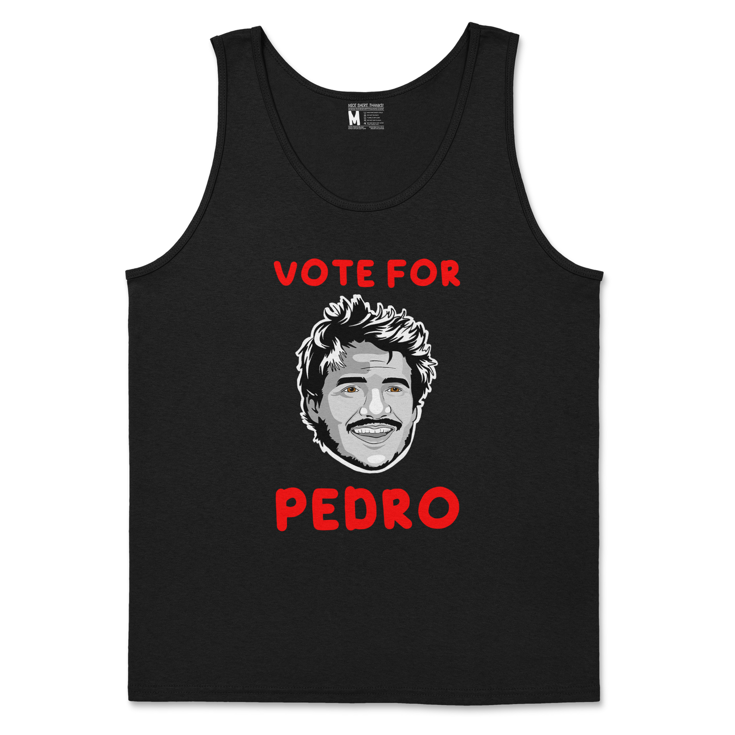 Gildan SoftStyle Tank Top Vote For Pedro in Black