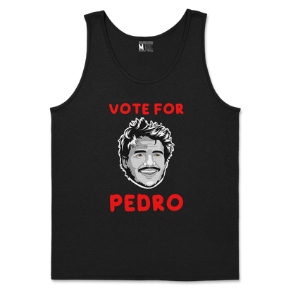 Gildan SoftStyle Tank Top Vote For Pedro in Black