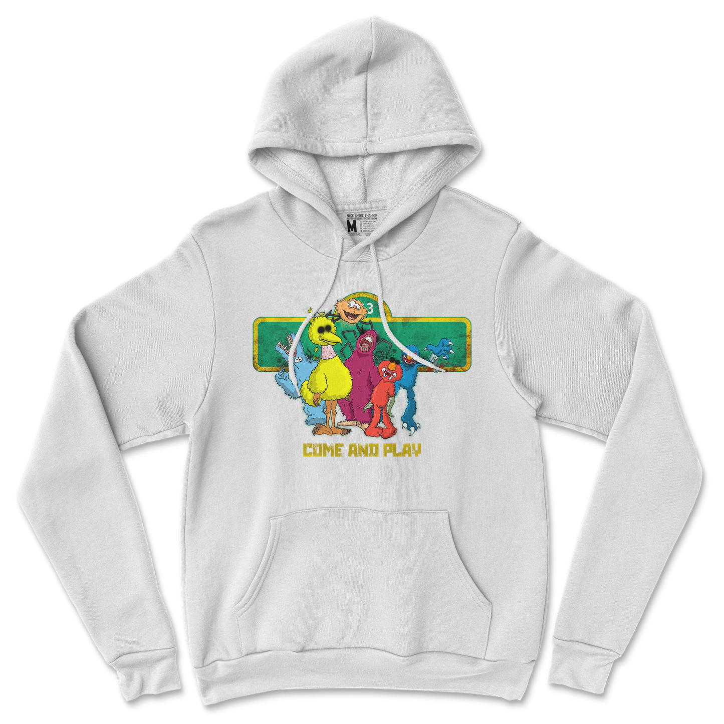 Gildan SoftStyle Hoodie Cursed Sesame Street in White