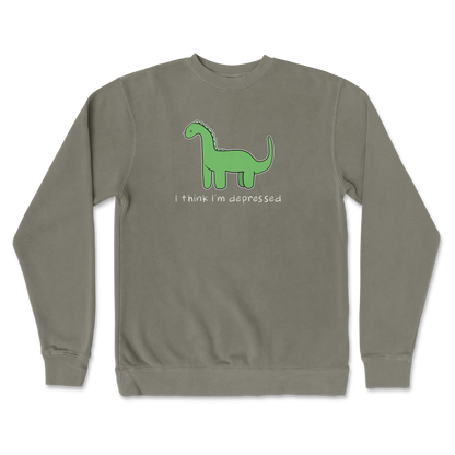 Independent Clothing Co. Crew Neck Depressed Dino  in Army