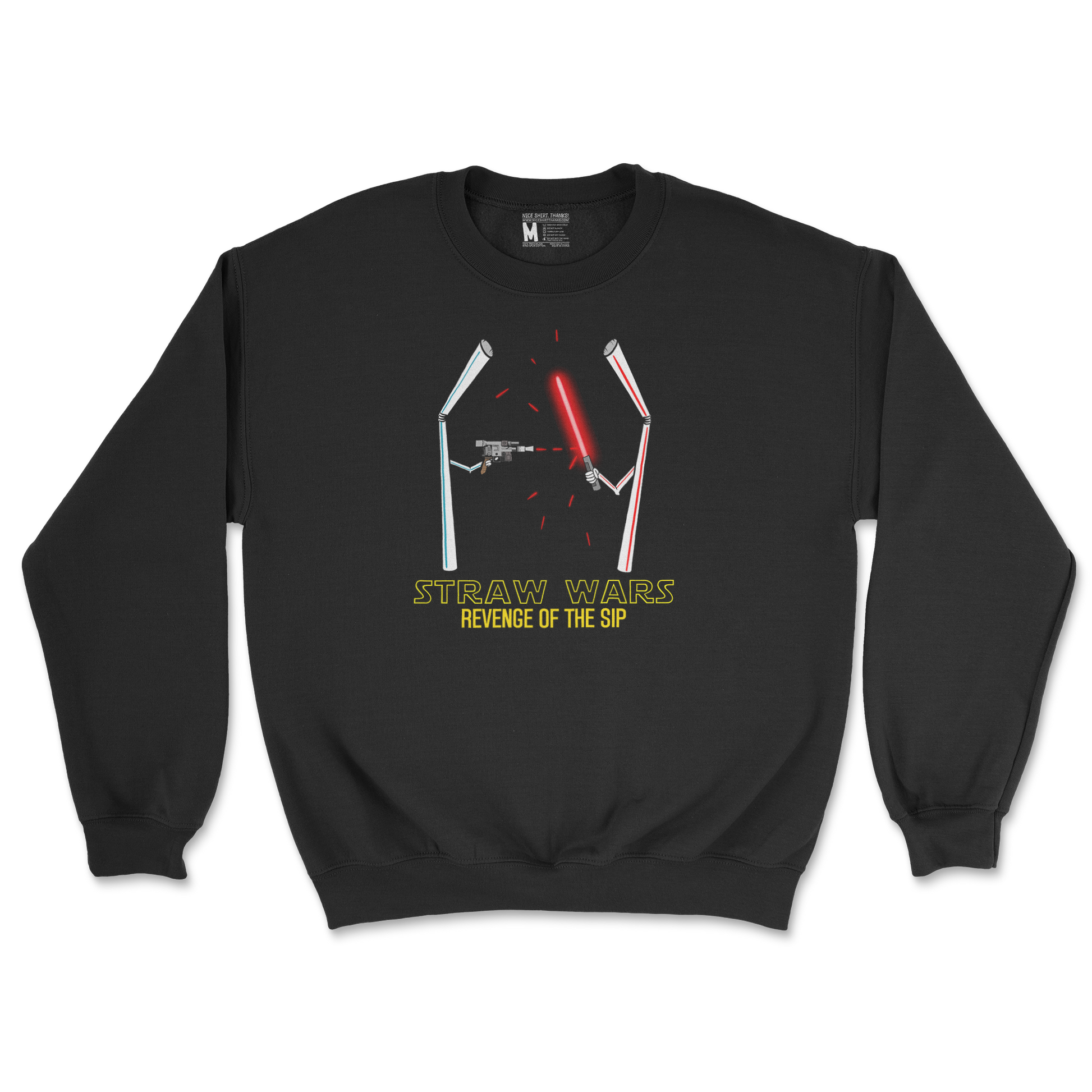 Gildan SoftStyle Crew Neck Straw Wars in Black