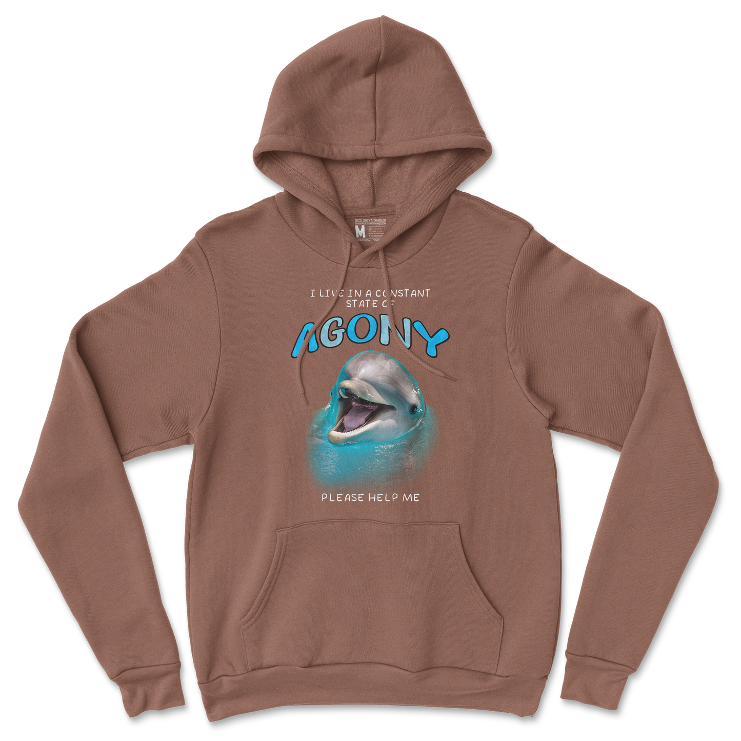 Gildan SoftStyle Hoodie Agony Dolphin in Cocoa