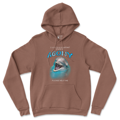 Gildan SoftStyle Hoodie Agony Dolphin in Cocoa