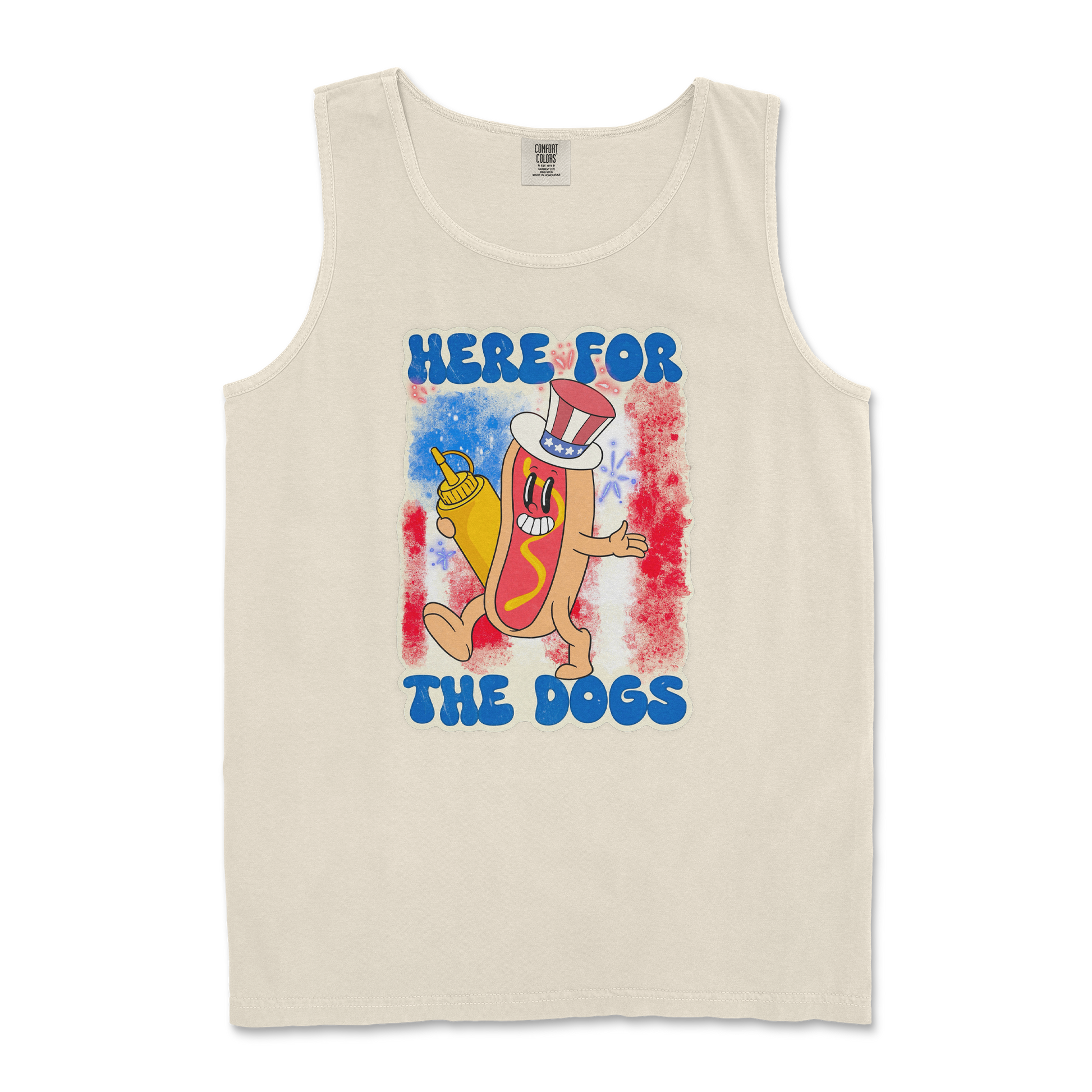 Comfort Colors Tank Top Hot Dog in Ivory